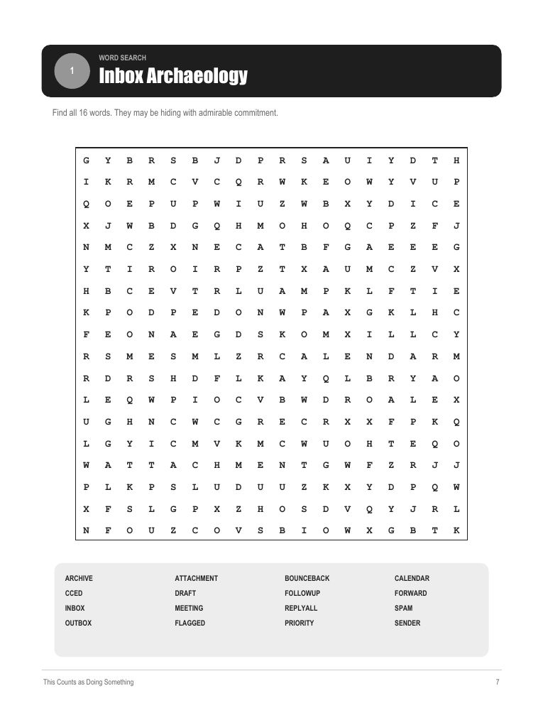 Sample word searches page from the book