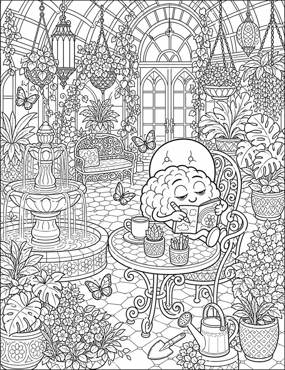 Intricate sample coloring page