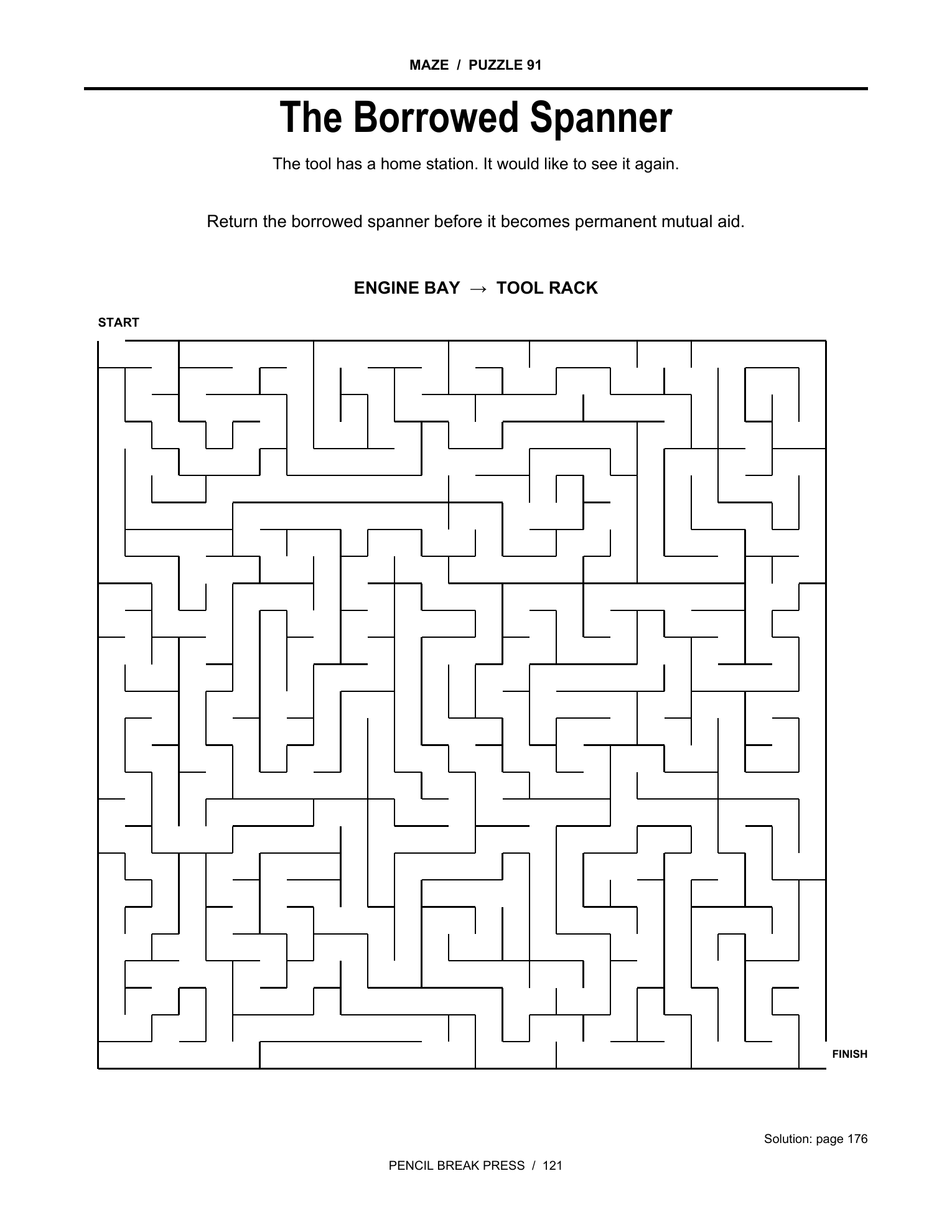 Actual black-and-white maze page from More Water Won't Solve This.
